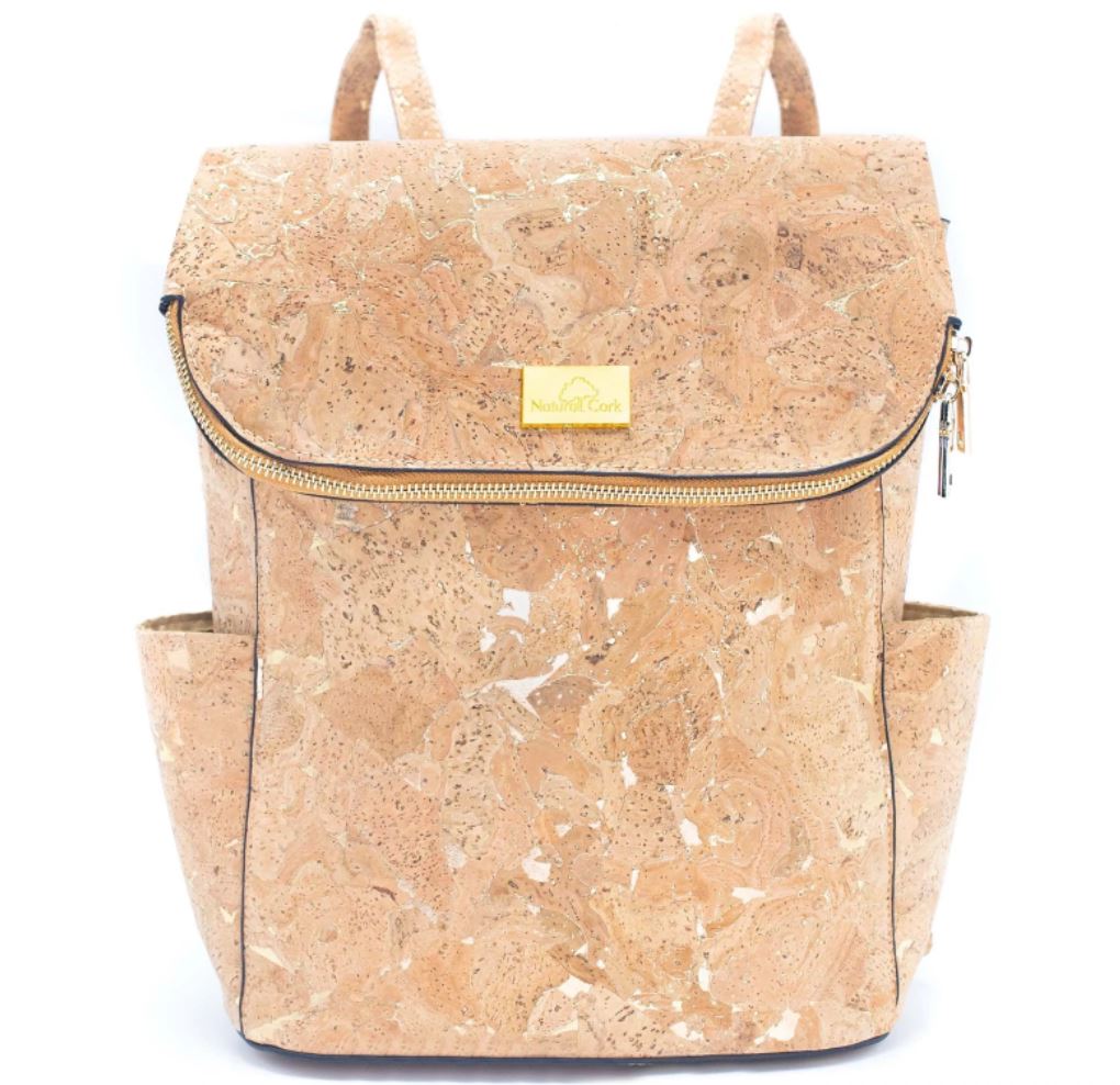 Natural cork Molten Gold Flap Daily ladies backpack BAG-2260-1